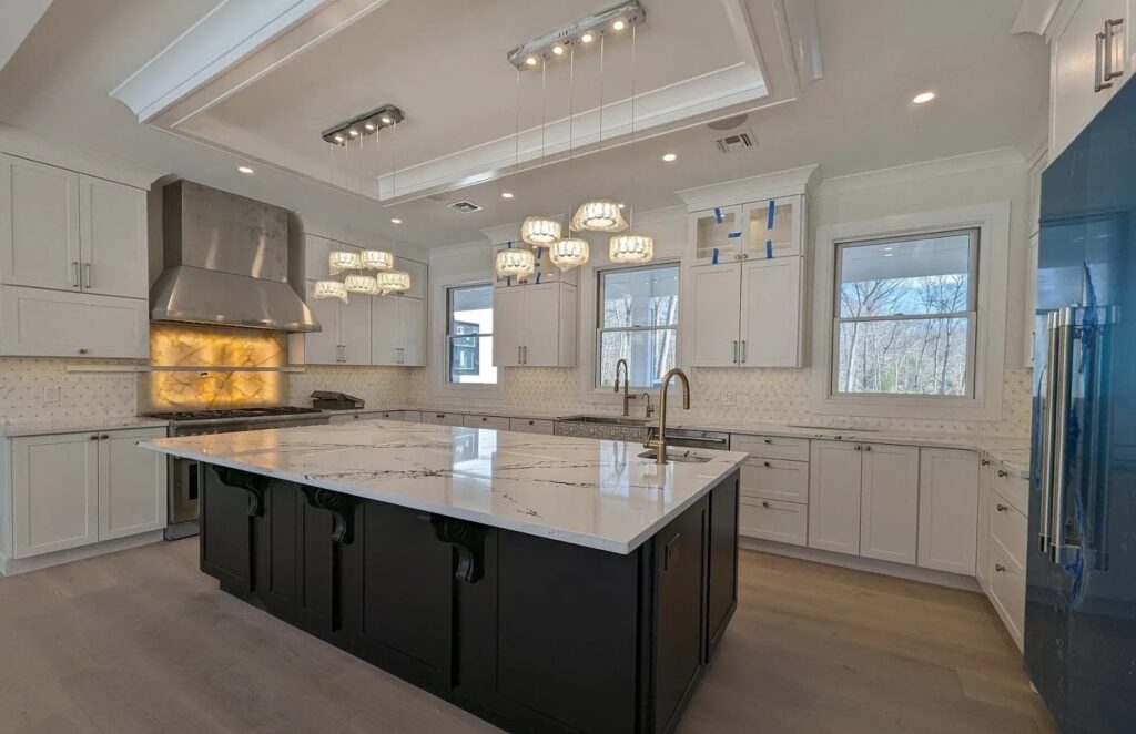 Custom kitchen remodel – new layout, cabinetry, and quartz countertops